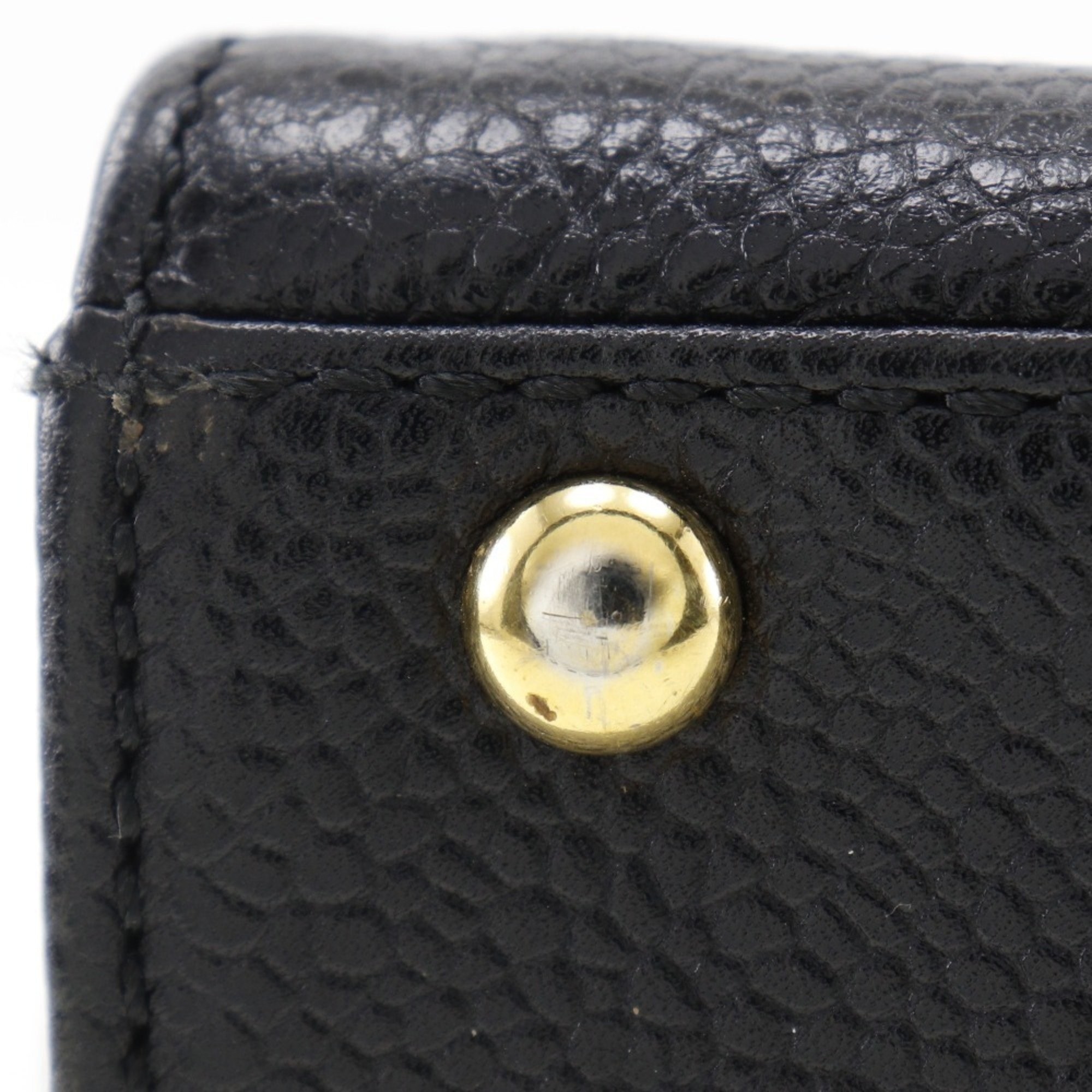 CHANEL handbag caviar skin black A5 logo ladies