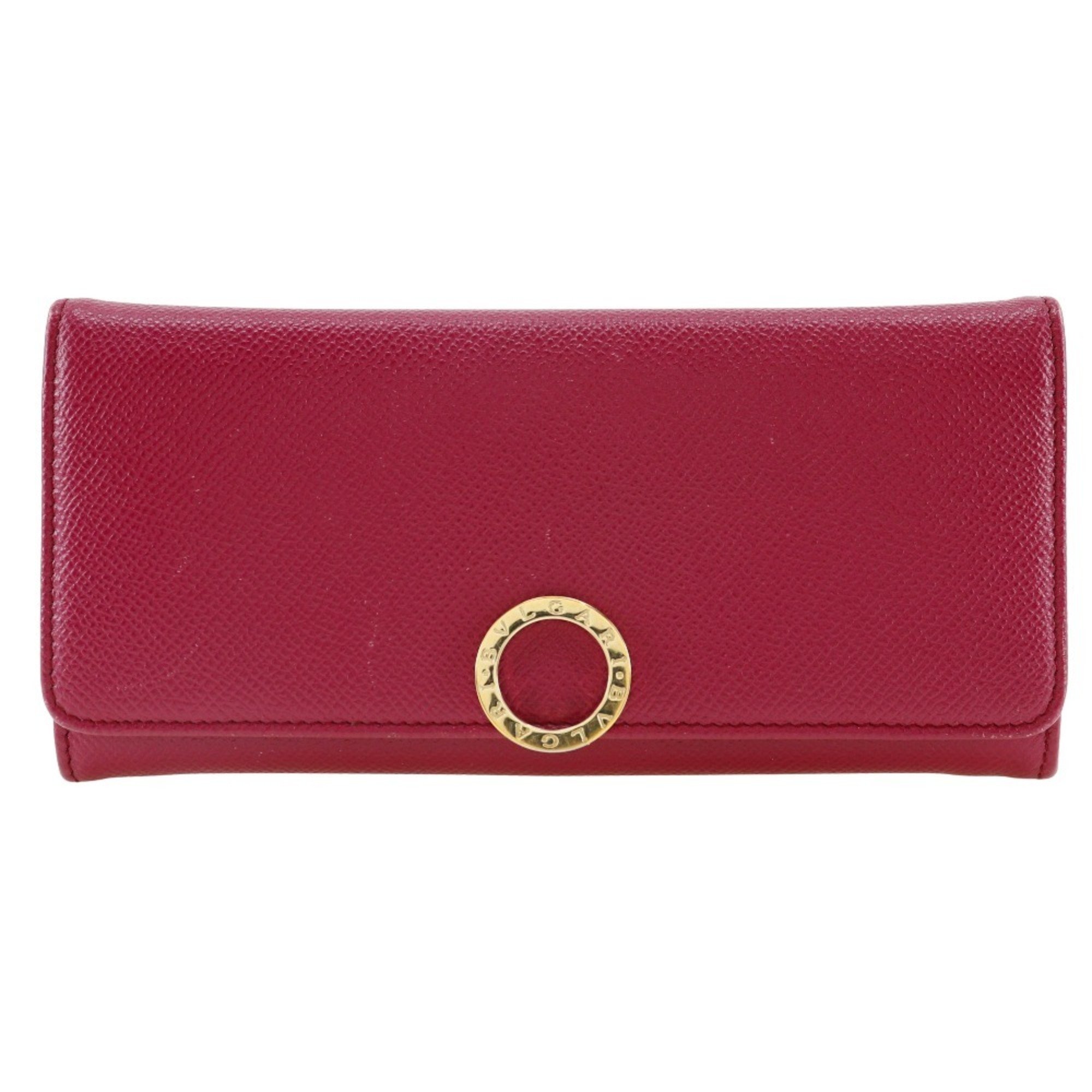 BVLGARI Long Wallet Clip Calf Pink Flap Bvlgari Women's