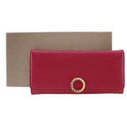 BVLGARI Long Wallet Clip Calf Pink Flap Bvlgari Women's