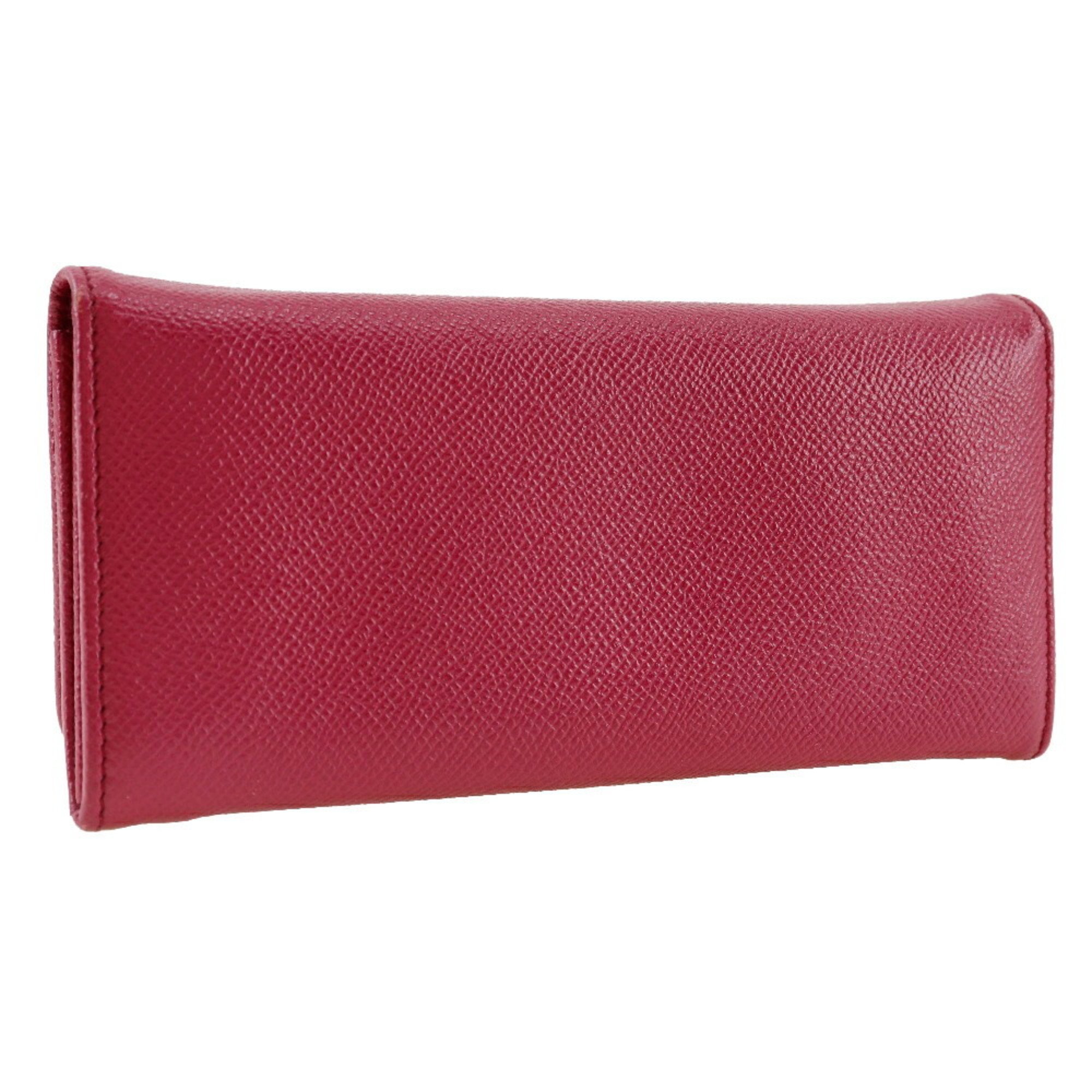 BVLGARI Long Wallet Clip Calf Pink Flap Bvlgari Women's