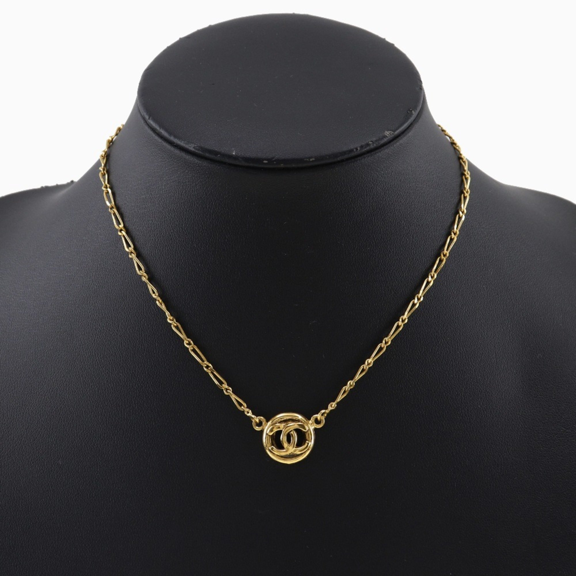 Chanel CHANEL Coco Mark Necklace Gold Plated 1983 Approx. 7.3g COCO Women's