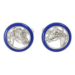 Gucci Cufflinks Silver 925 x Enamel Navy Men's