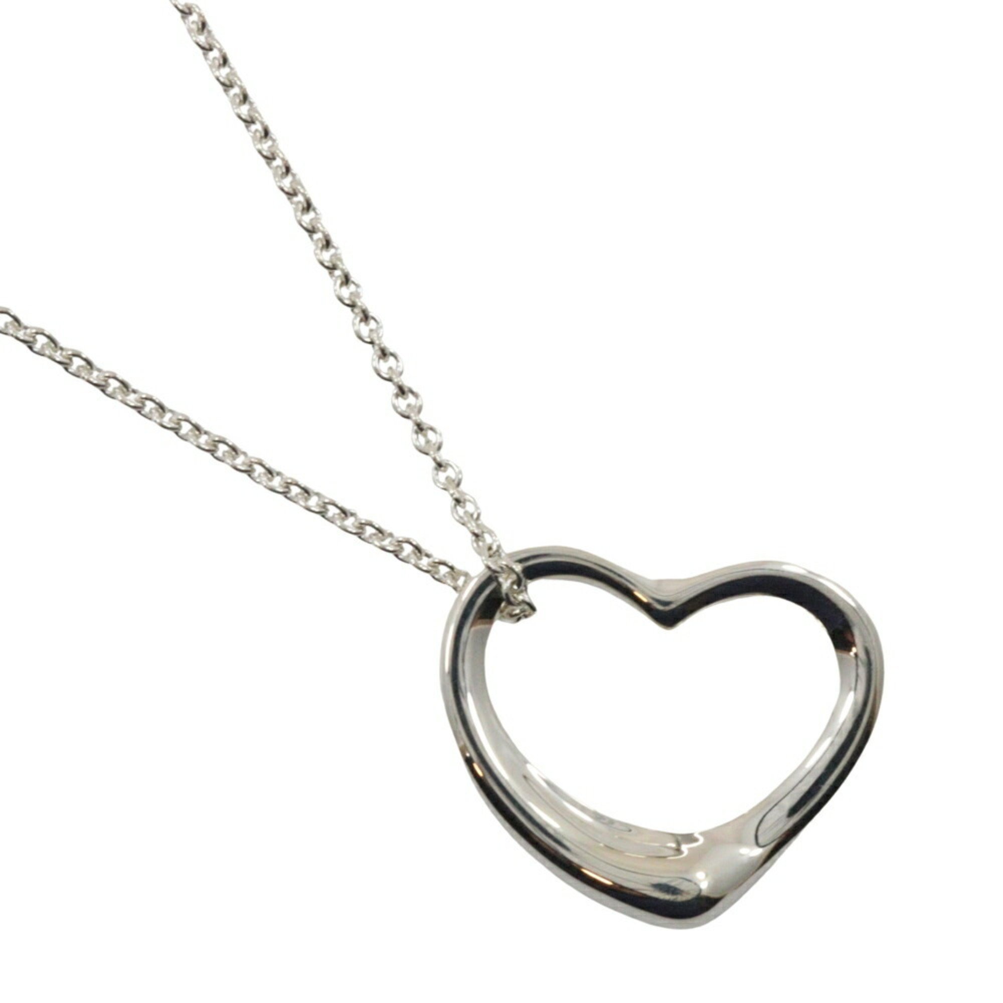 Tiffany TIFFANY&Co. Heart Necklace Elsa Peretti Silver 925 Approx. 5.6g Open heart Ladies