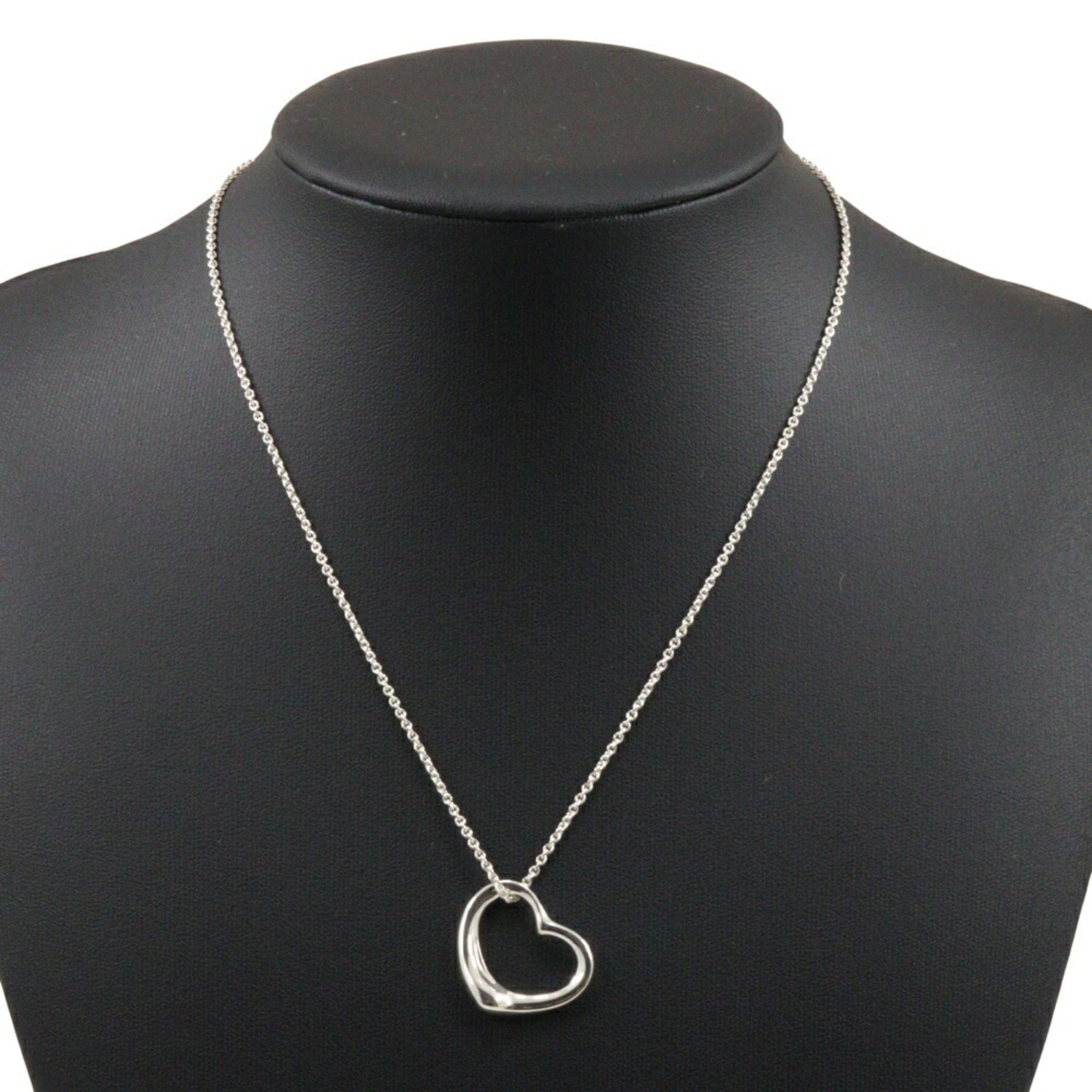 Tiffany TIFFANY&Co. Heart Necklace Elsa Peretti Silver 925 Approx. 5.6g Open heart Ladies