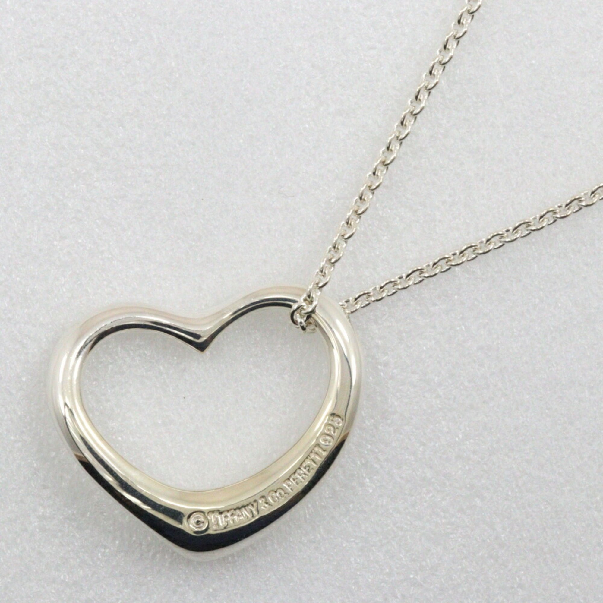 Tiffany TIFFANY&Co. Heart Necklace Elsa Peretti Silver 925 Approx. 5.6g Open heart Ladies