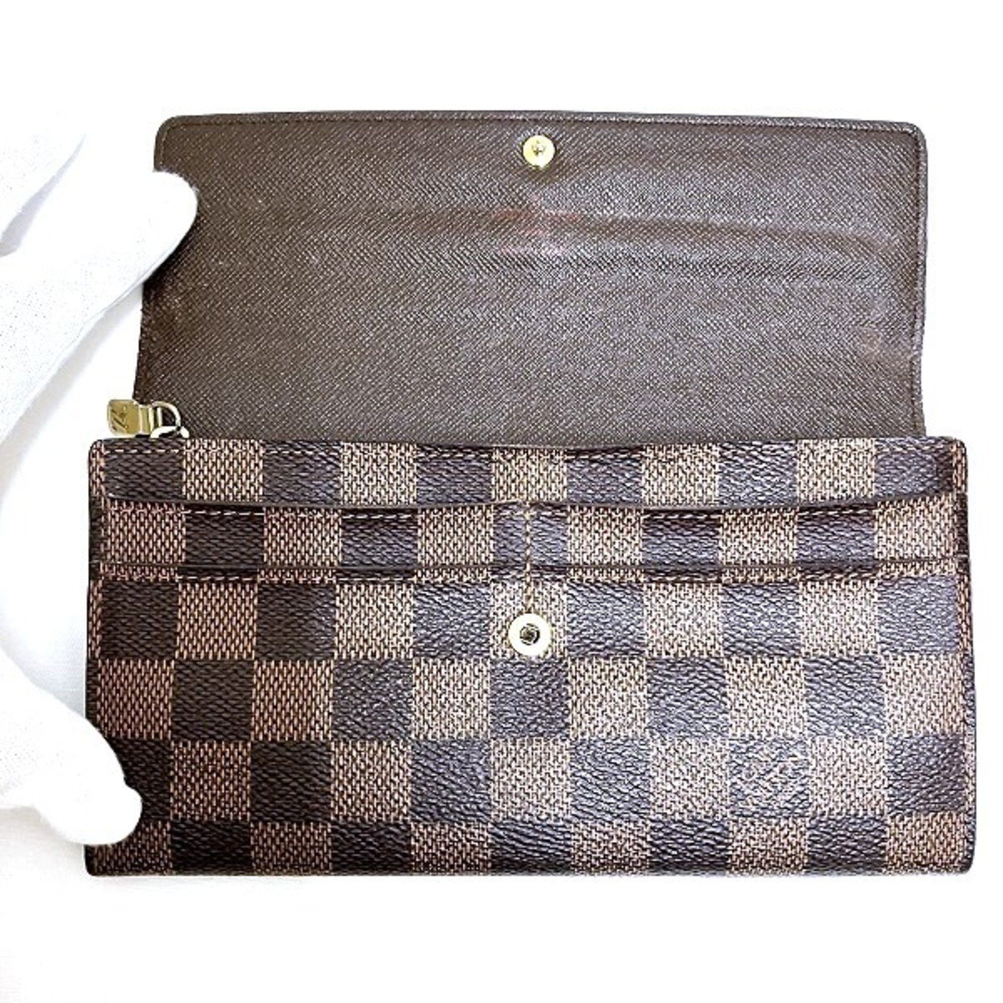 Louis Vuitton Damier Portefeuille Sarah N61734 Long Wallet Bi-fold Men's Women's