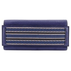 Hermes HERMES Passan Long Sangle Caval Wallet Epsom Leather 2018 Blue C Flap Women's