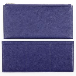 Hermes HERMES Passan Long Sangle Caval Wallet Epsom Leather 2018 Blue C Flap Women's