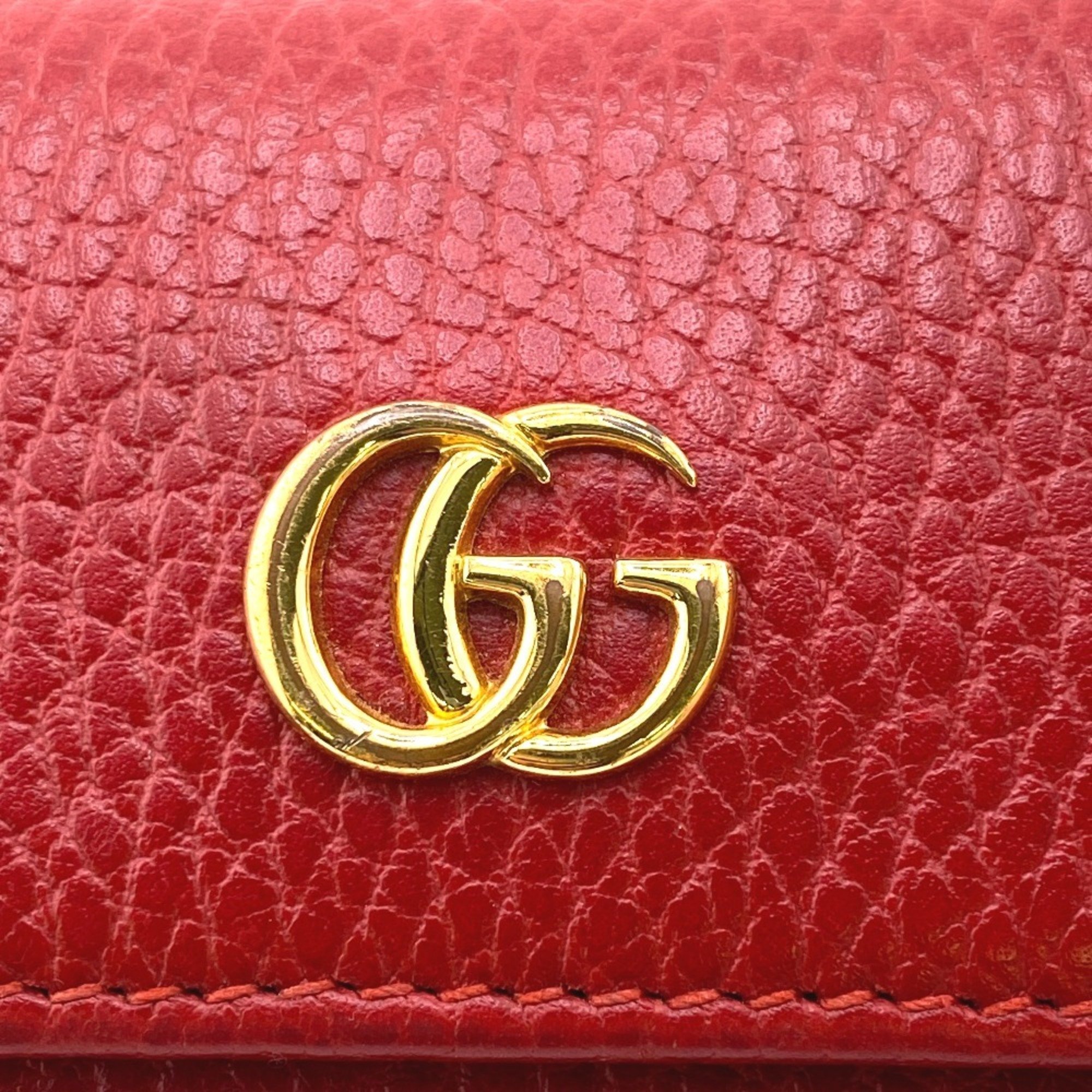 GUCCI 456118 6-ring GG Marmont key case, red, for women