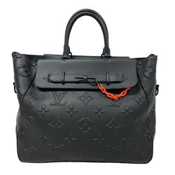 LOUIS VUITTON M58710 Steamer Tote Shoulder Bag Monogram Seal Black Men's