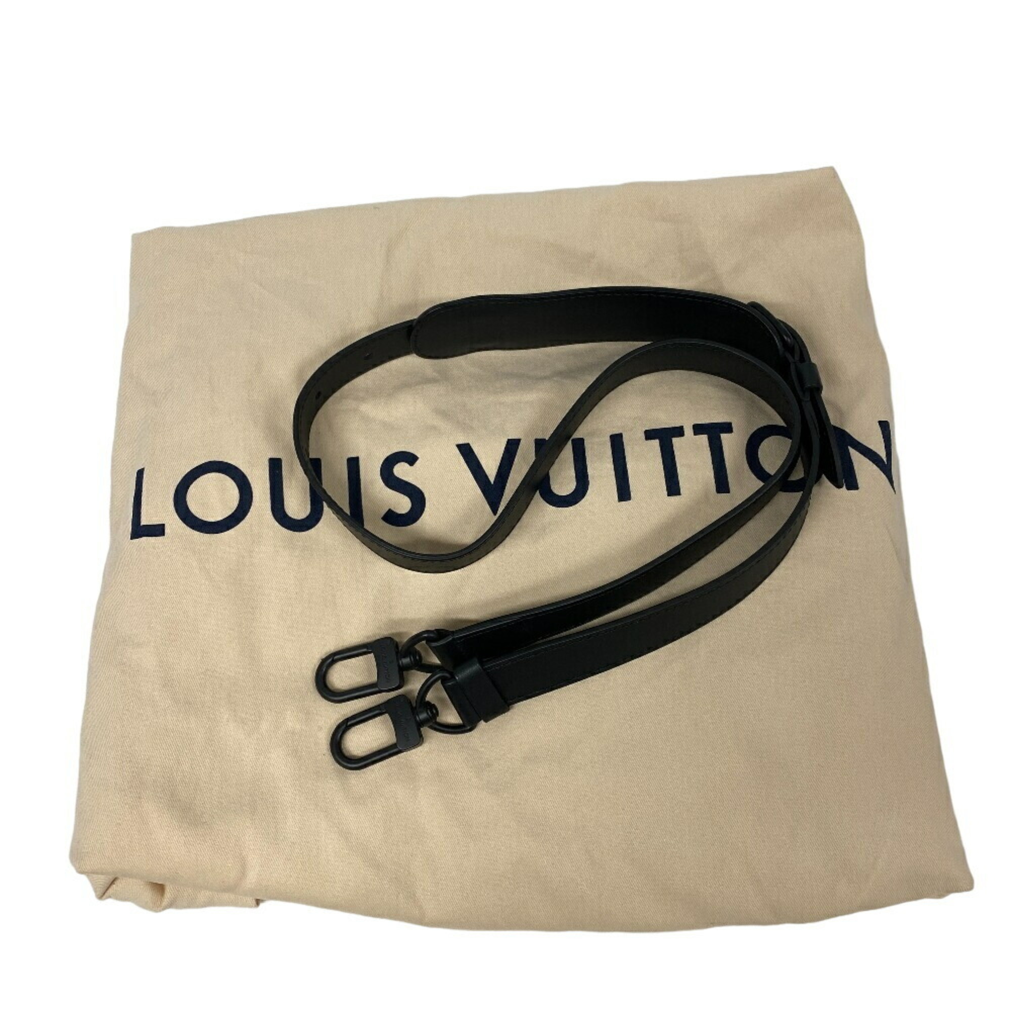 LOUIS VUITTON M58710 Steamer Tote Shoulder Bag Monogram Seal Black Men's