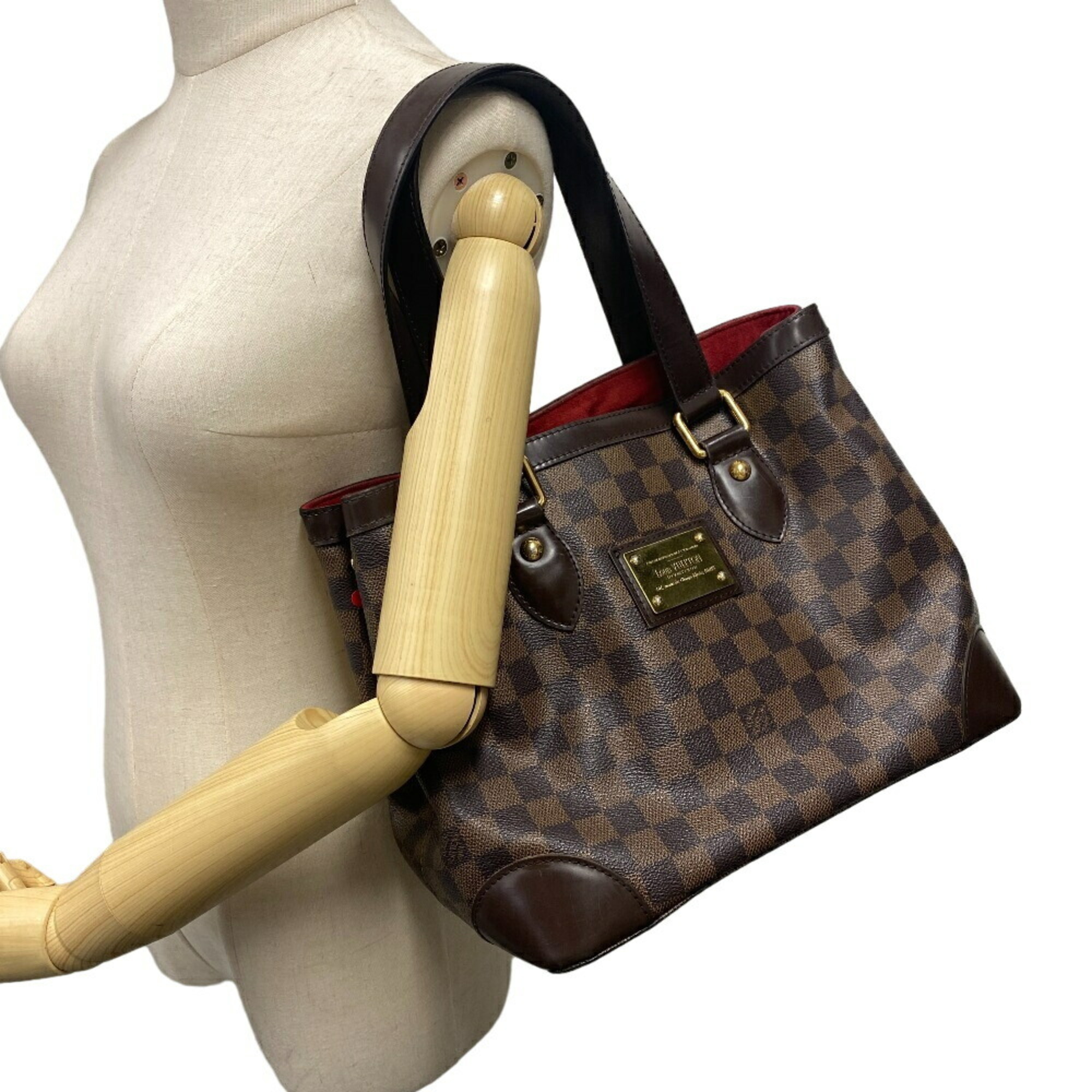 LOUIS VUITTON N51204 Hampstead MM Damier Handbag Brown Women's