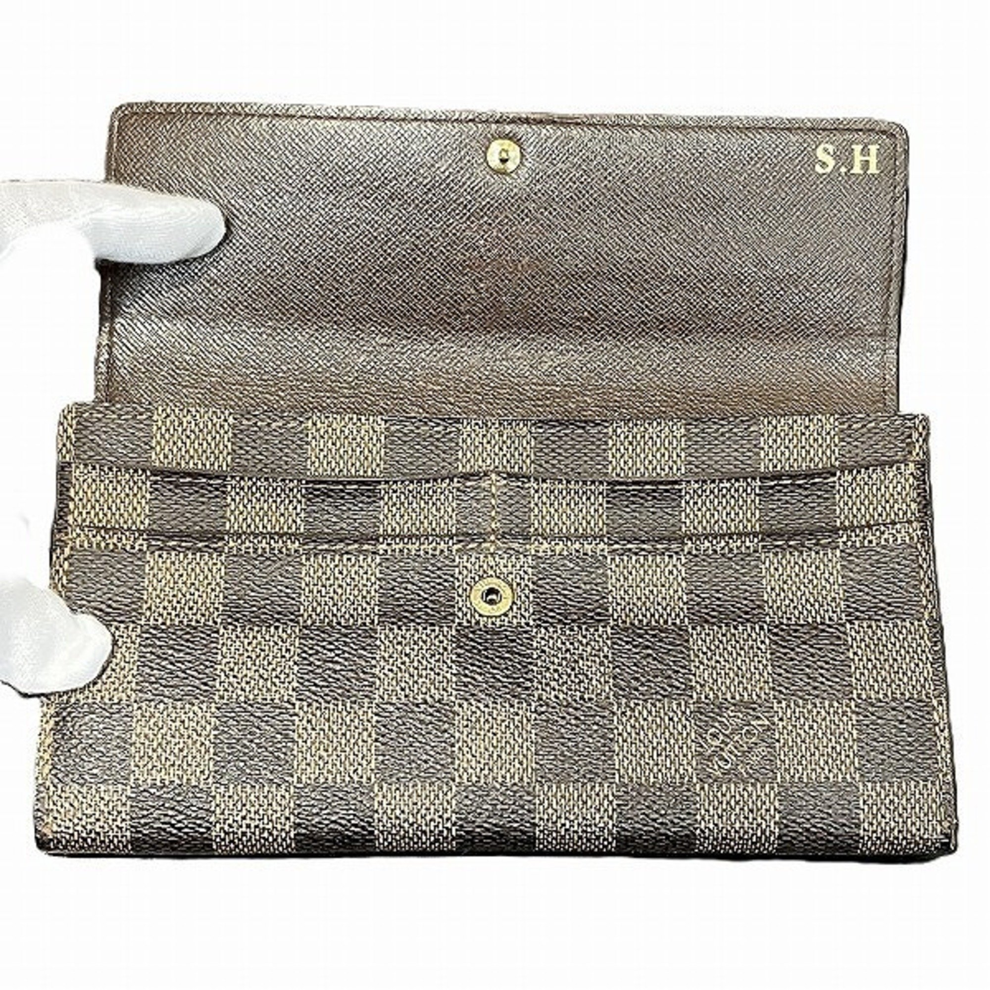 Louis Vuitton Damier Portefeuille Sarah N61734 Long Wallet Bi-fold Men's Women's