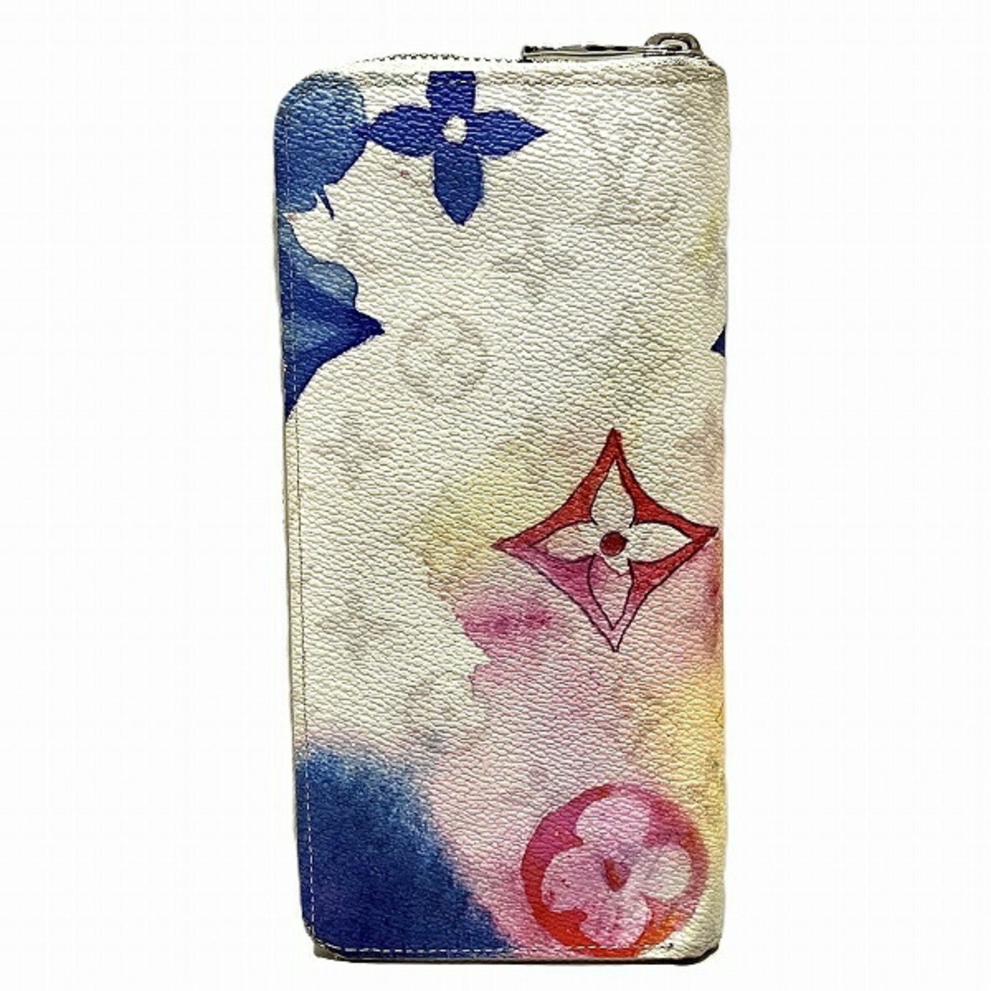 Louis Vuitton Monogram Watercolor Zippy Wallet Vertical M80499 Long for Men and Women