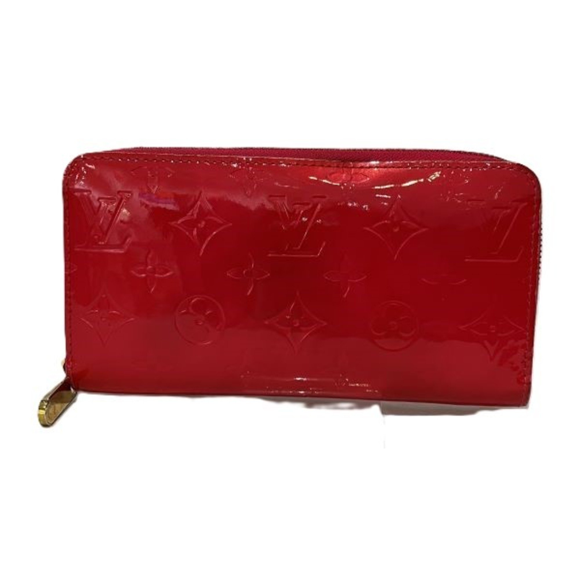 Louis Vuitton Monogram Vernis M91732 Zippy Wallet Rouge Grenadine Long for Women