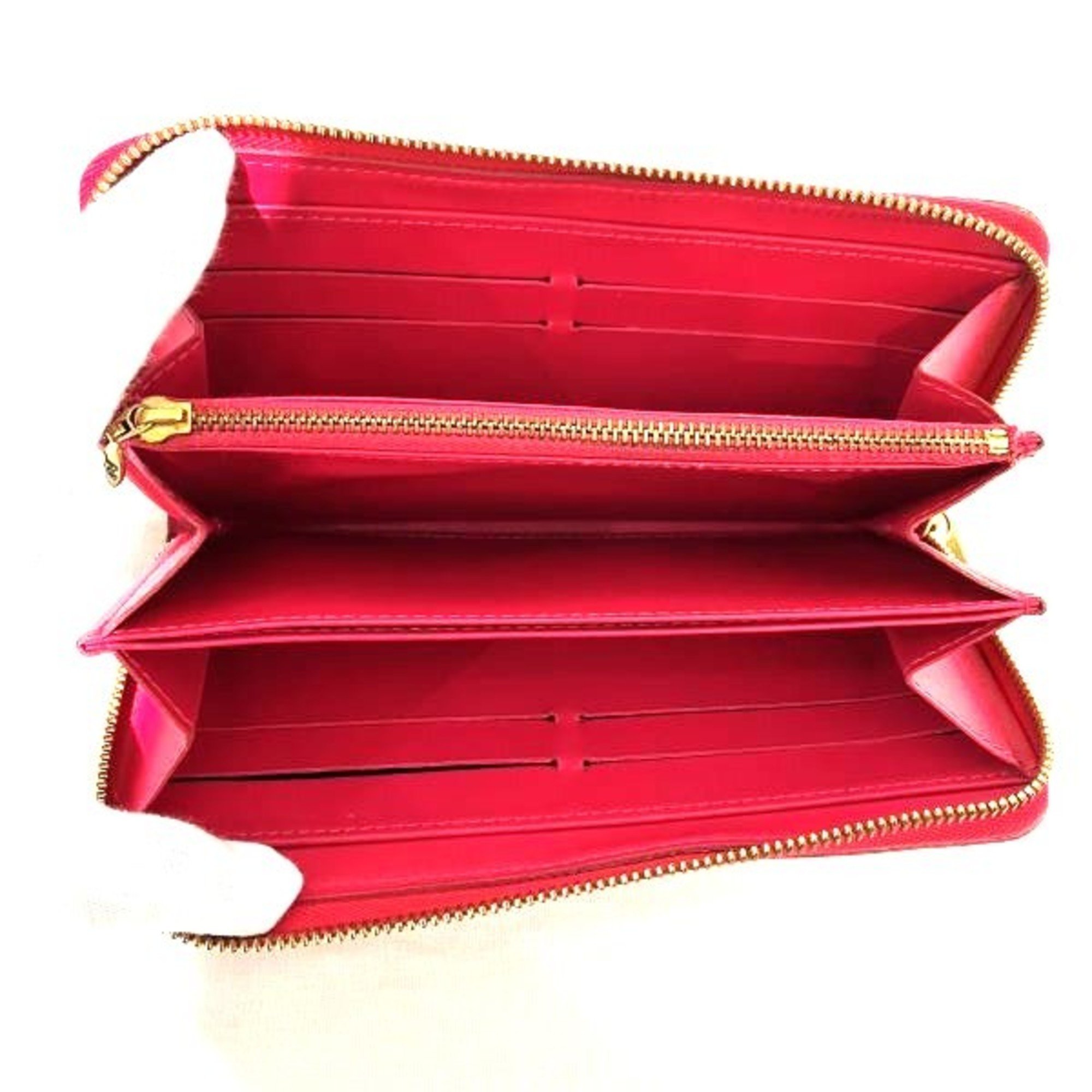 Louis Vuitton Monogram Vernis M91732 Zippy Wallet Rouge Grenadine Long for Women