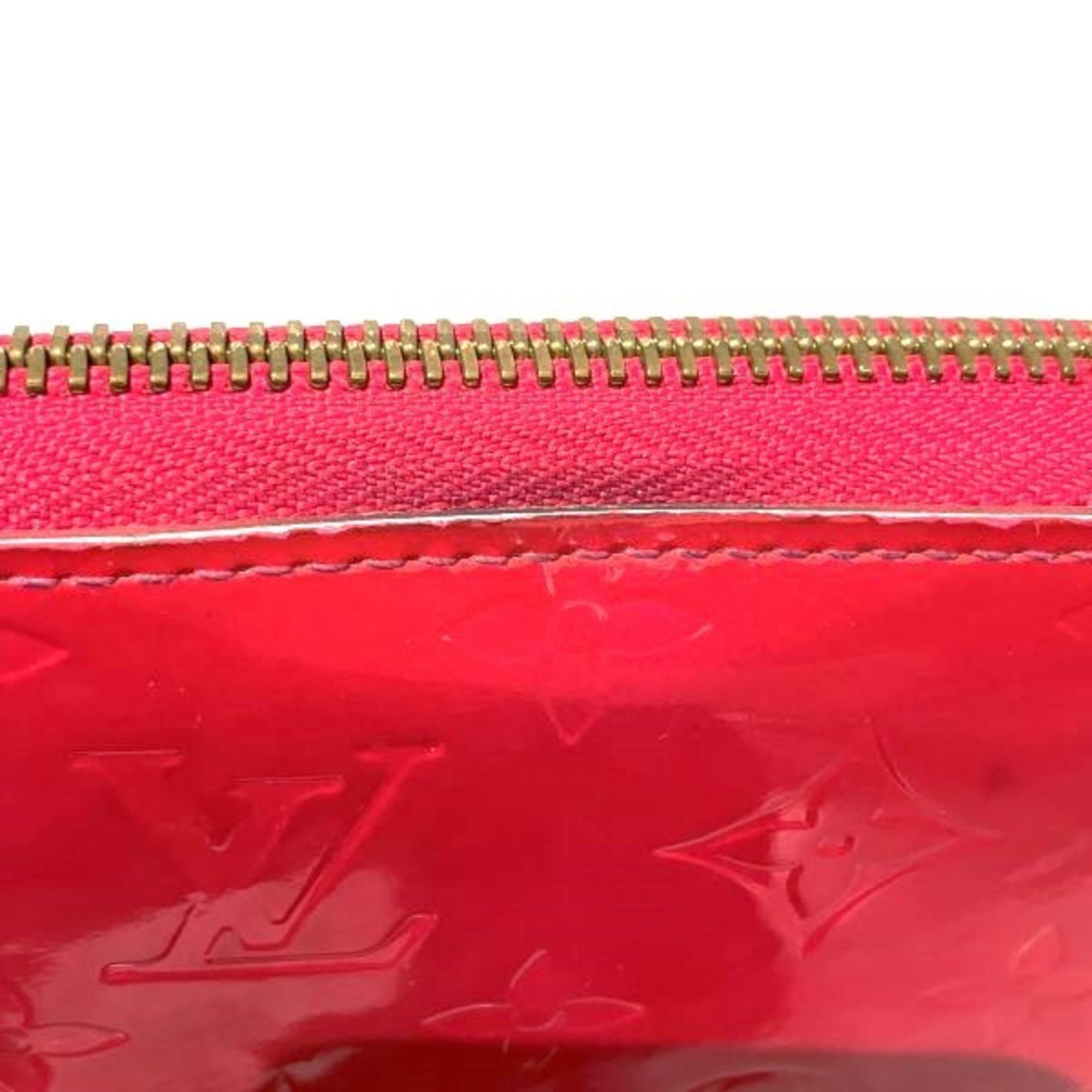 Louis Vuitton Monogram Vernis M91732 Zippy Wallet Rouge Grenadine Long for Women