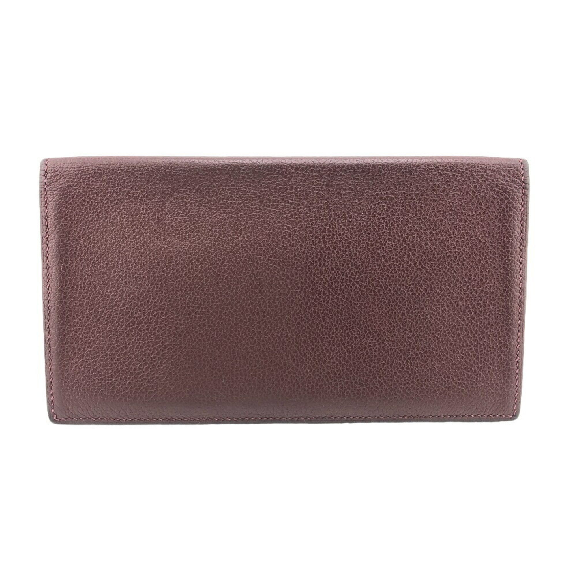 HERMES MC2 Fleming Long Wallet Brown Unisex