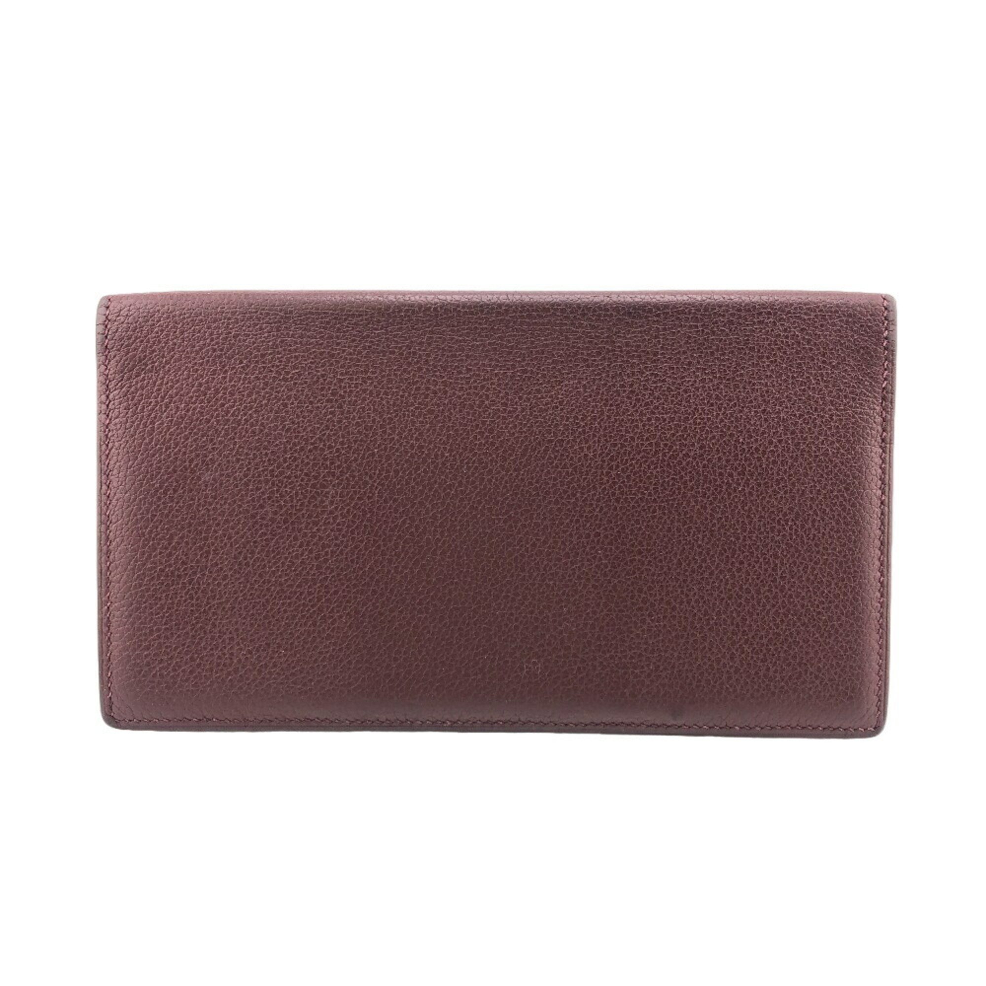 HERMES MC2 Fleming Long Wallet Brown Unisex