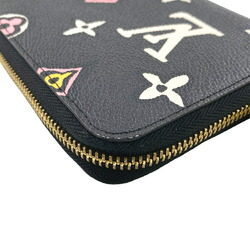 LOUIS VUITTON M80683 Wild at Heart Round Monogram Long Wallet Black Women's