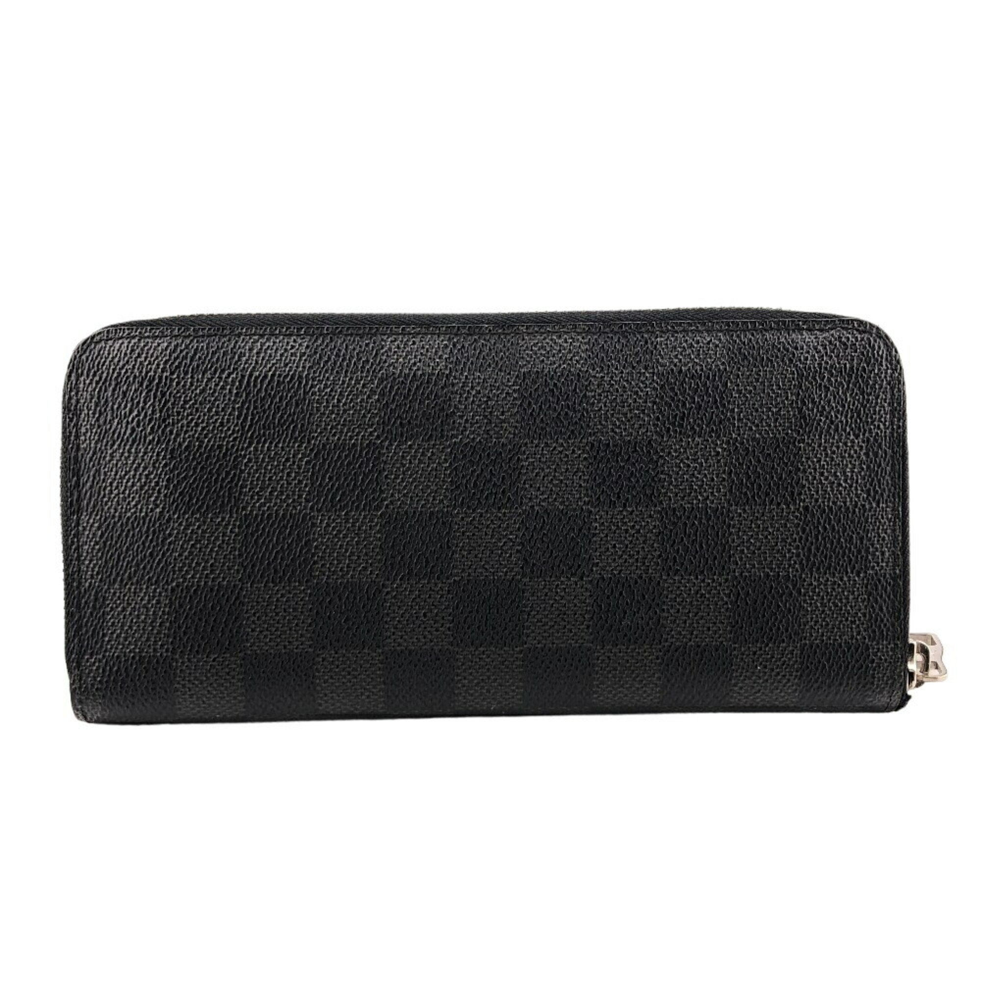 LOUIS VUITTON N63095 Zippy Wallet Round Vertical Long Black Men's