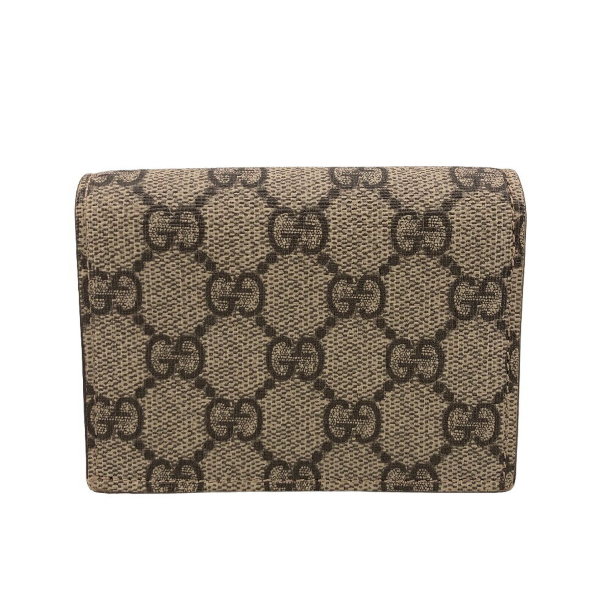 GUCCI 658610 Compact Wallet GG Marmont Bi-fold Brown Women's