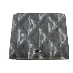 Christian Dior CD Diamond Compact Wallet Bi-fold Grey Unisex