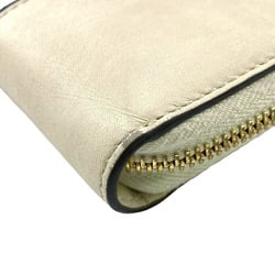 GUCCI Gucci Sylvie Round Sherry Line Long Wallet Ivory Women's