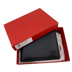 Valentino Garavani V Money Clip Bi-fold Wallet Black Men's