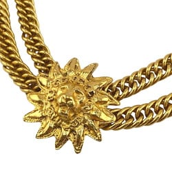 CHANEL Lion motif double chain choker, gold, unisex