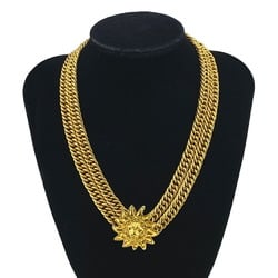 CHANEL Lion motif double chain choker, gold, unisex