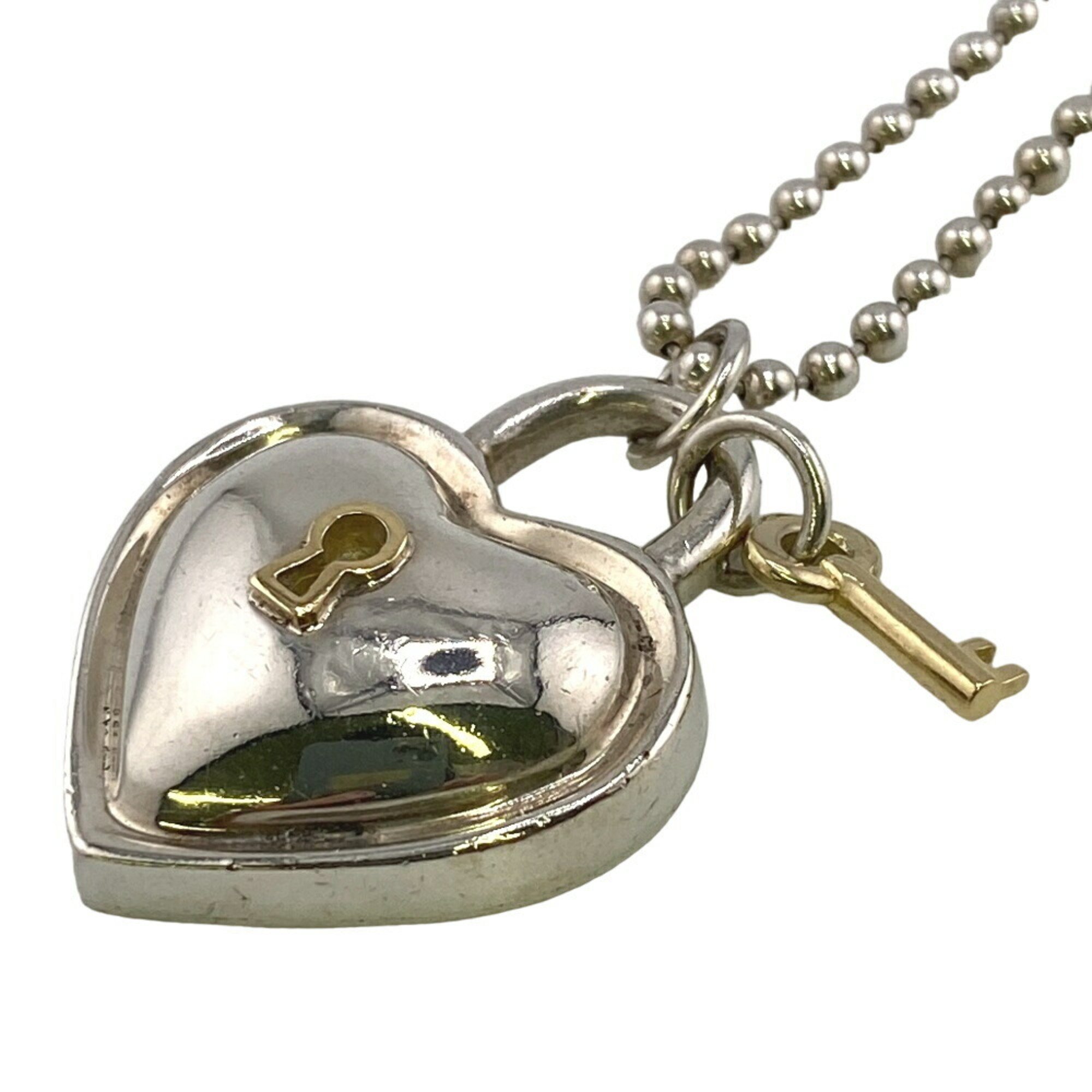 TIFFANY&Co. Tiffany Heart Lock 925x750 30.3g Necklace Silver Women's