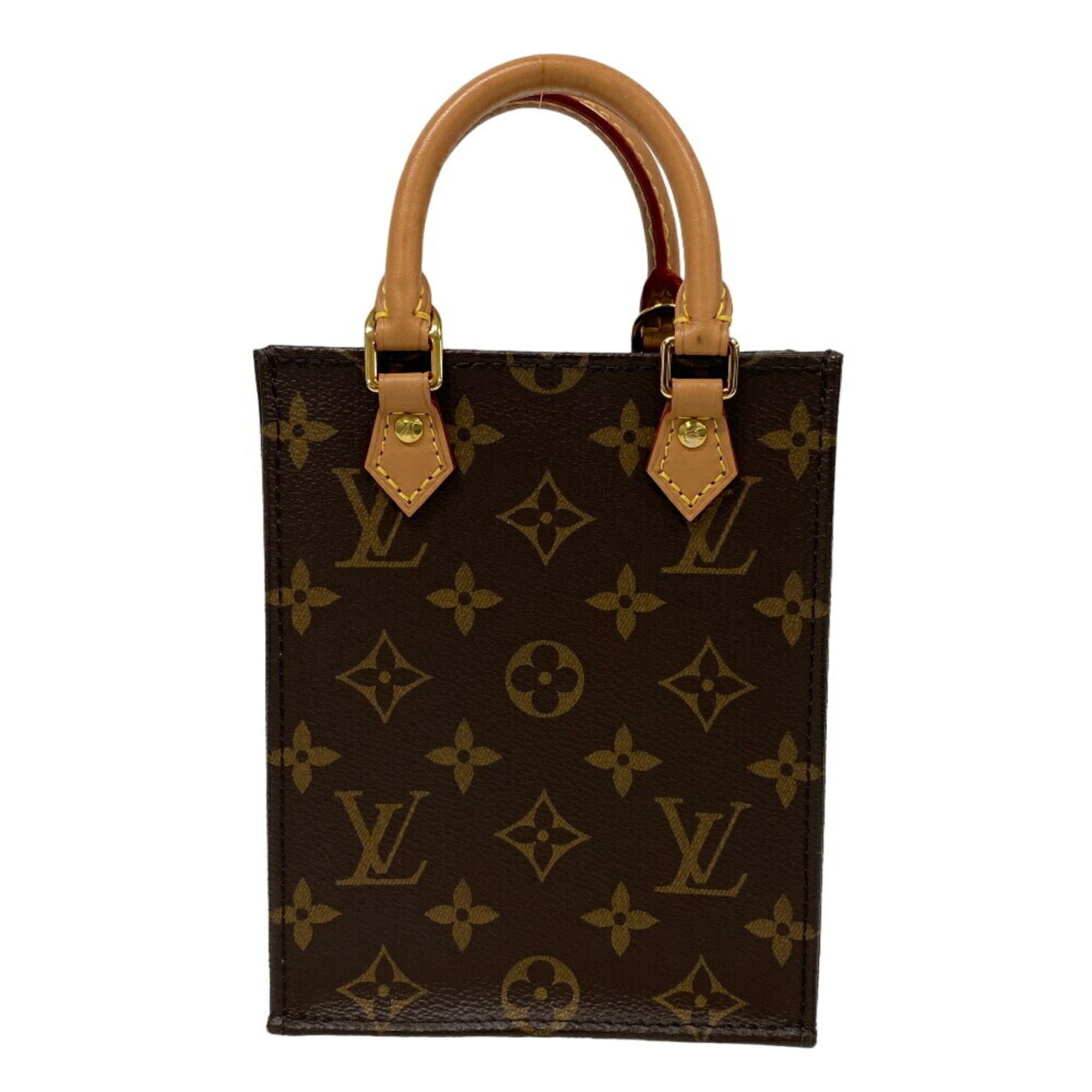 LOUIS VUITTON M69442 Petite Sac Plat Monogram Shoulder Bag Brown Women's