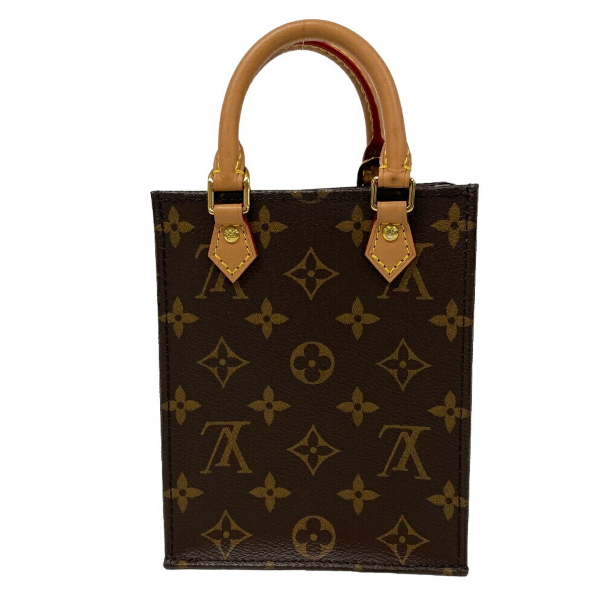 LOUIS VUITTON M69442 Petite Sac Plat Monogram Shoulder Bag Brown Women's