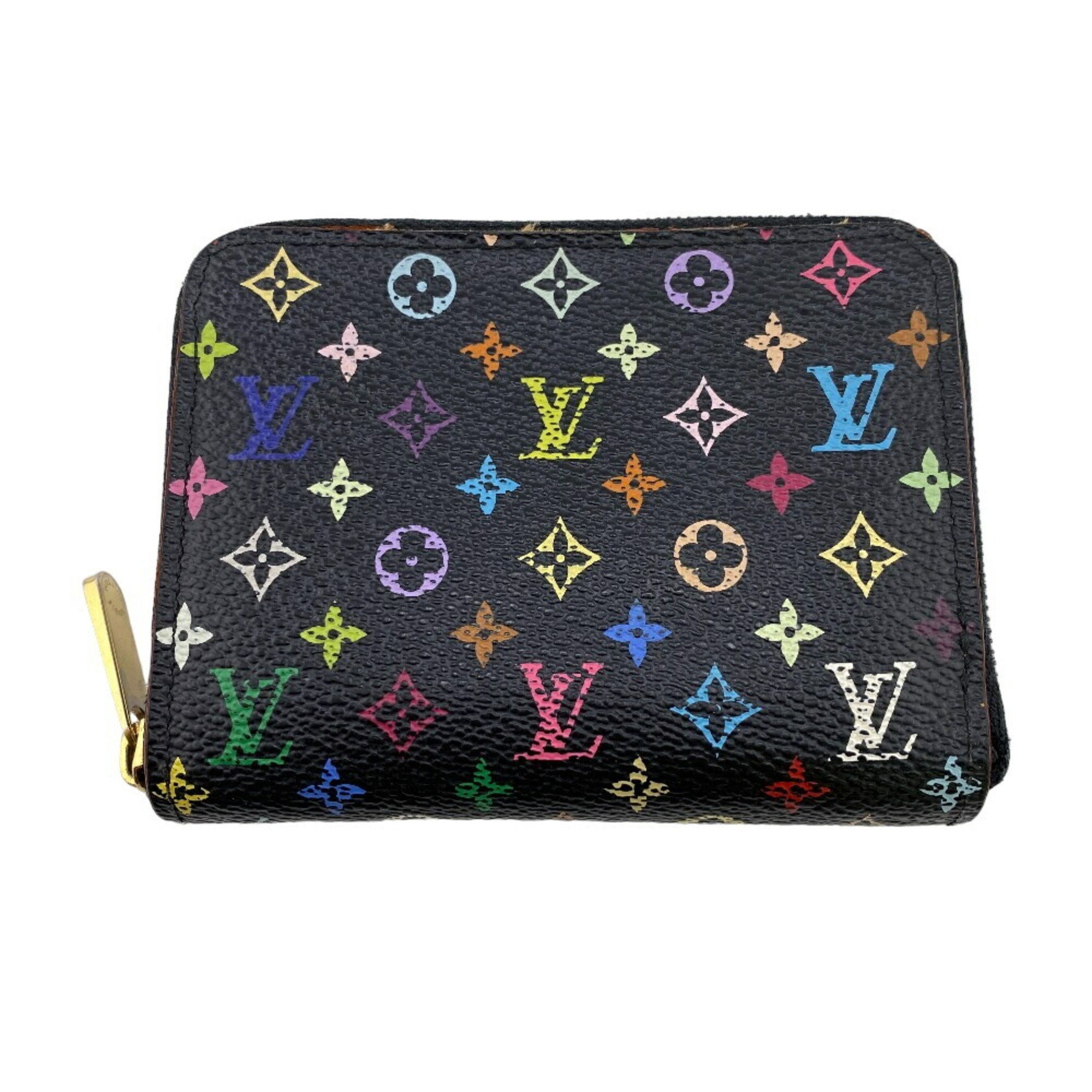 LOUIS VUITTON M93740 Zipper Coin Purse Round Monogram Multicolor Case Women's