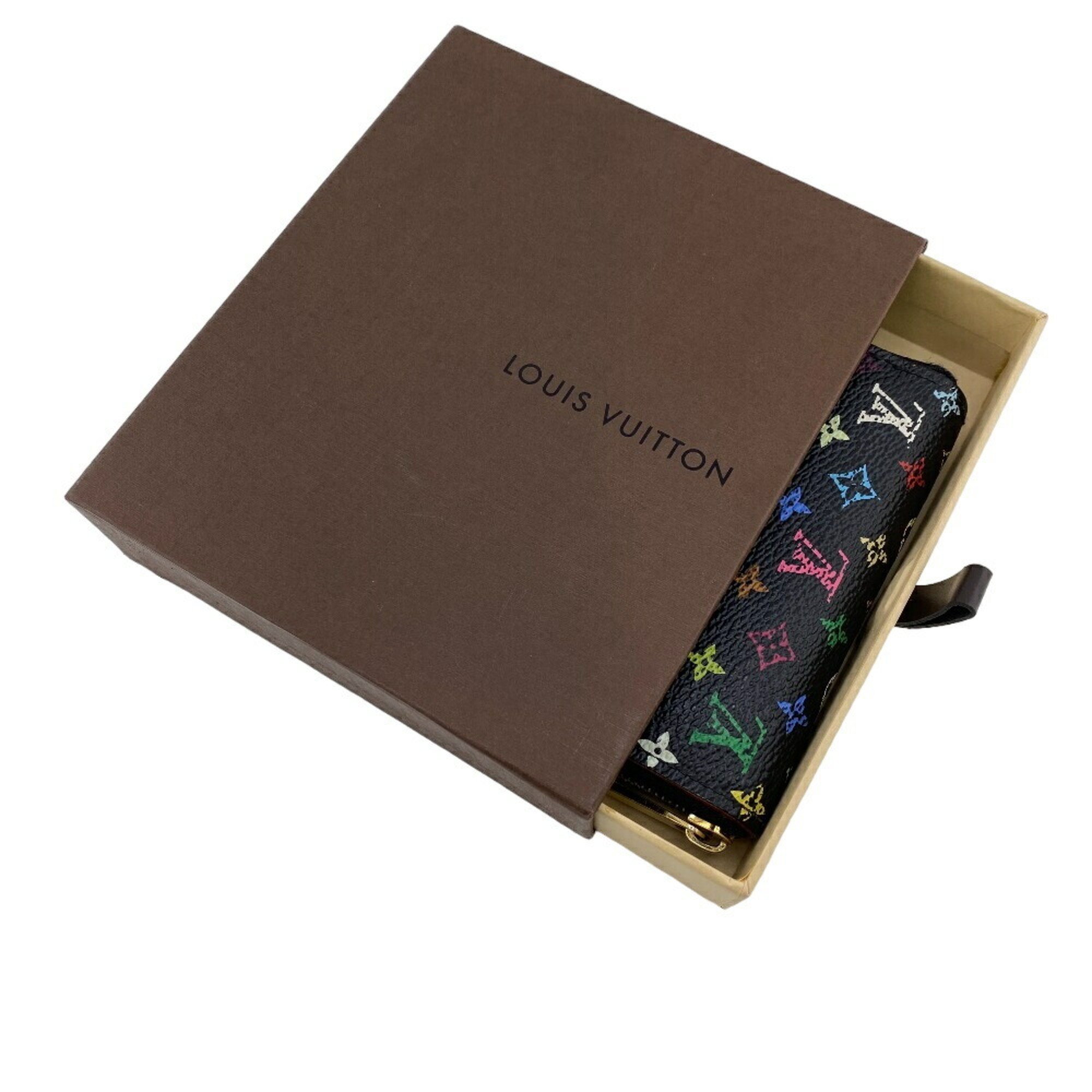 LOUIS VUITTON M93740 Zipper Coin Purse Round Monogram Multicolor Case Women's