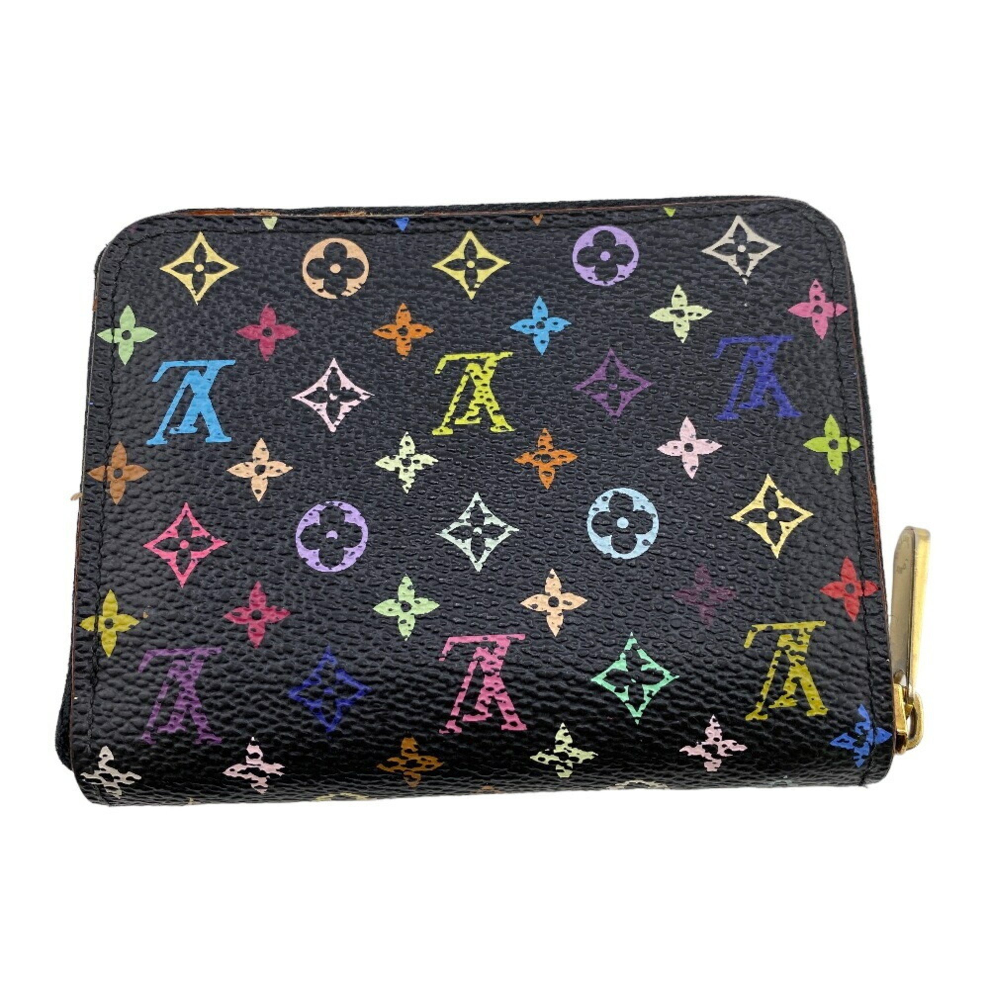 LOUIS VUITTON M93740 Zipper Coin Purse Round Monogram Multicolor Case Women's