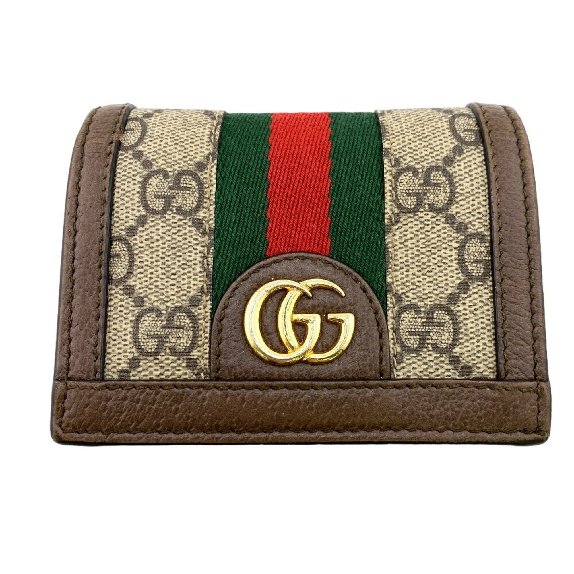 GUCCI 523155 Ophidia Compact Wallet GG Marmont Bi-fold Brown Women's