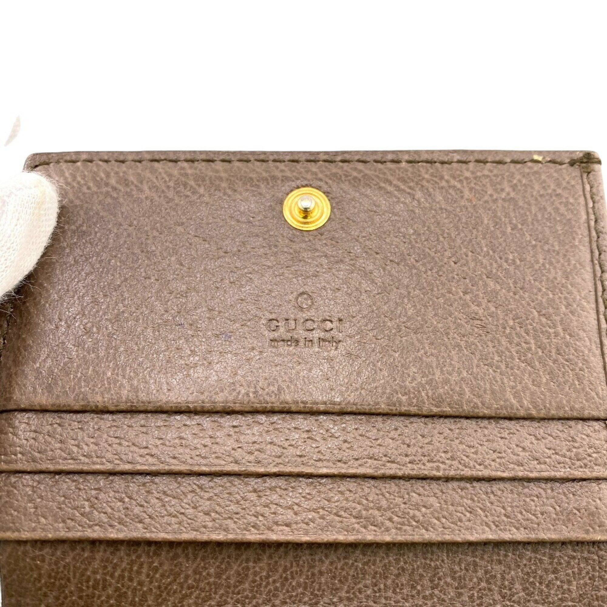 GUCCI 523155 Ophidia Compact Wallet GG Marmont Bi-fold Brown Women's