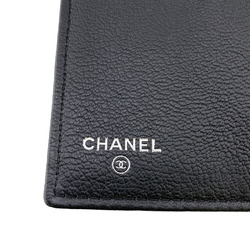 CHANEL Coco Mark Billfold Tri-fold Wallet Black Women's