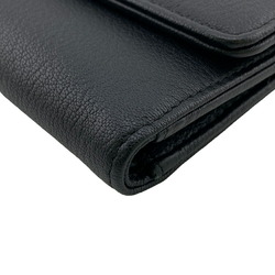 CHANEL Coco Mark Billfold Tri-fold Wallet Black Women's