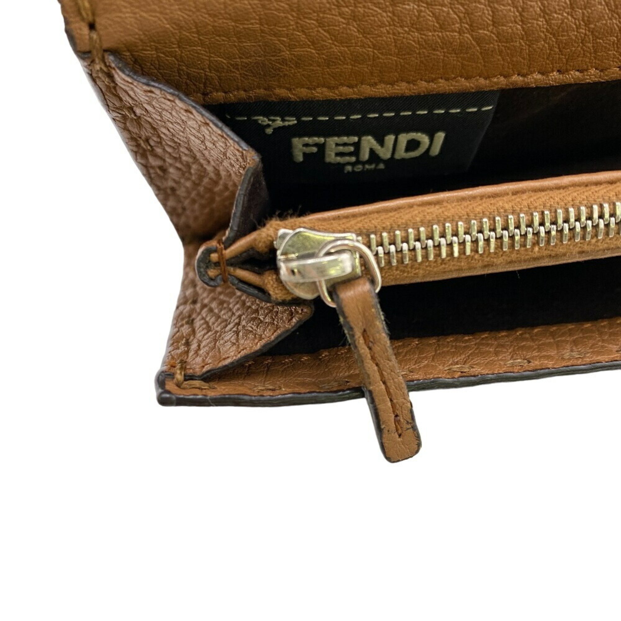 FENDI 8M0308 Selleria Peekaboo Long Wallet Brown Women's