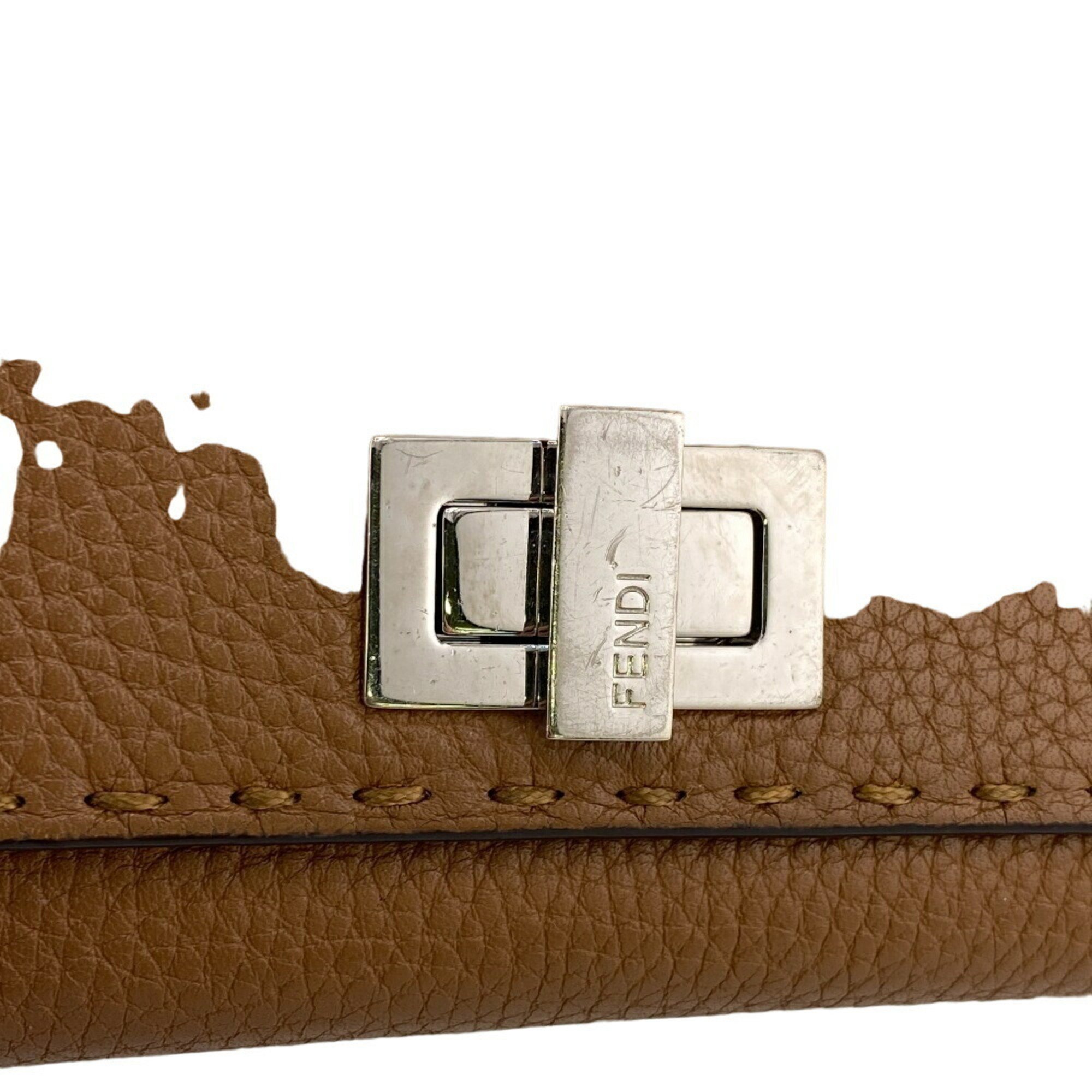 FENDI 8M0308 Selleria Peekaboo Long Wallet Brown Women's