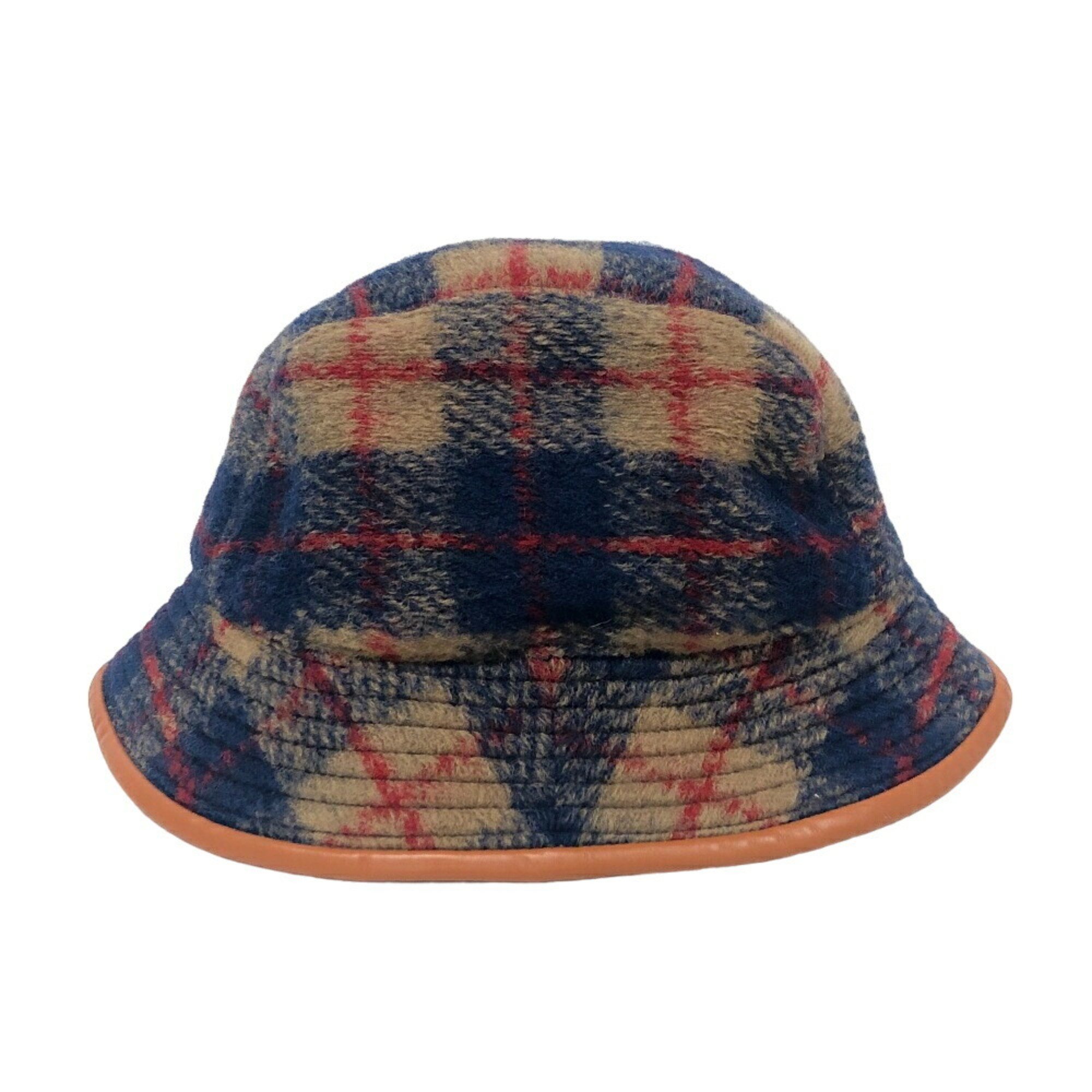 GUCCI 727244 58 M Check Hat Brown Unisex