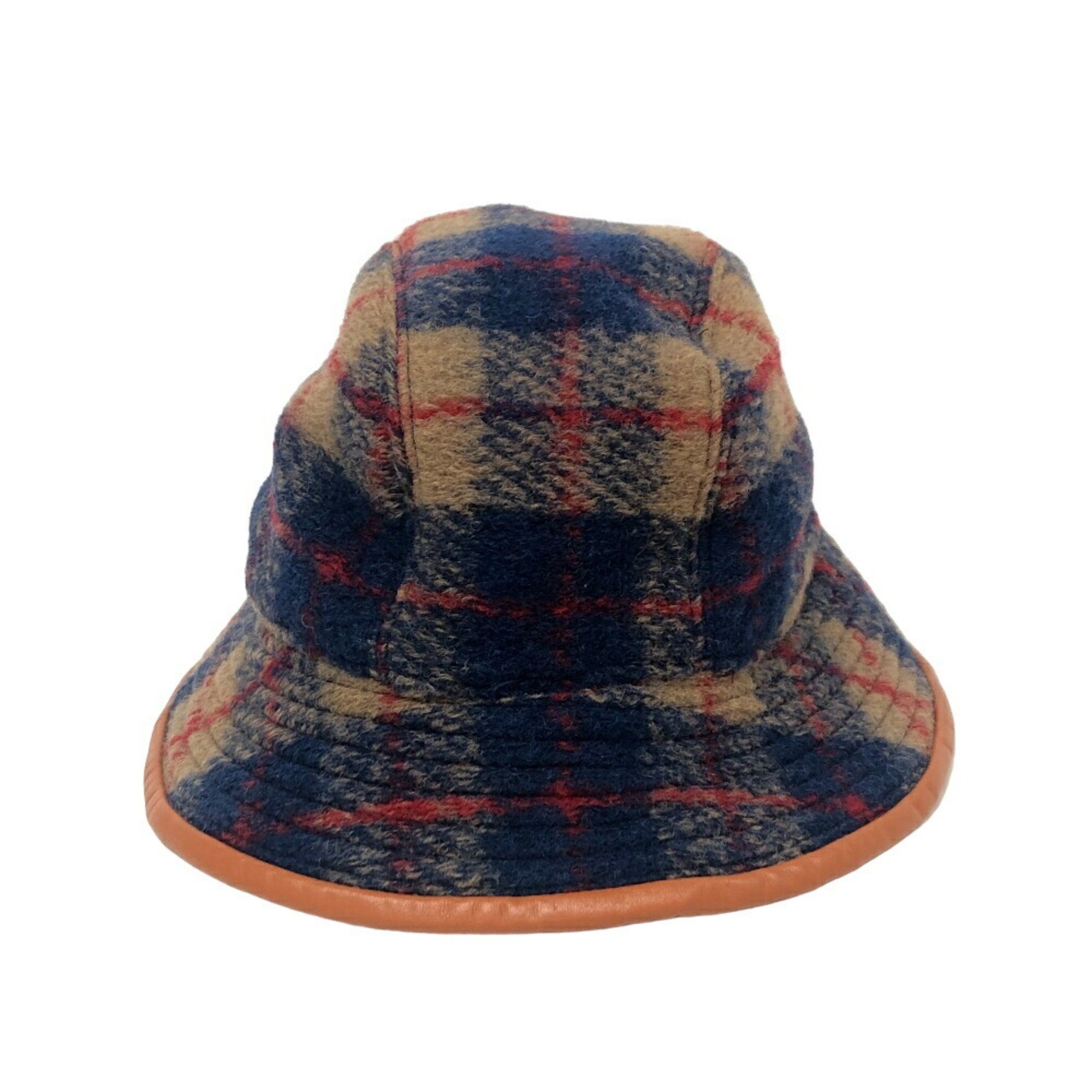 GUCCI 727244 58 M Check Hat Brown Unisex