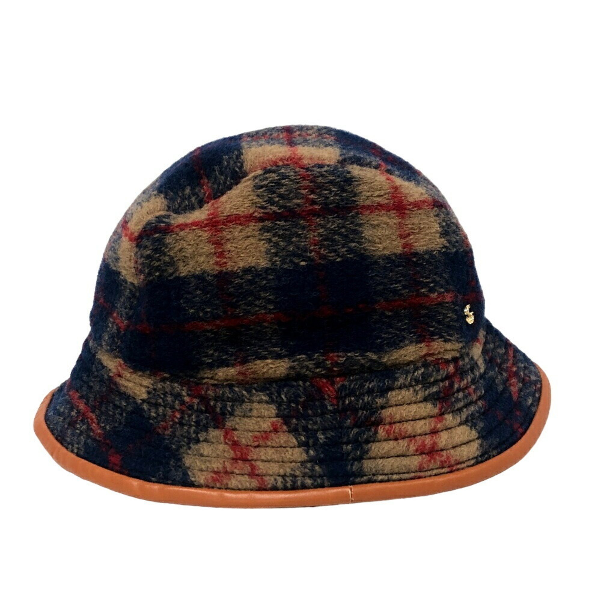 GUCCI 727244 58 M Check Hat Brown Unisex