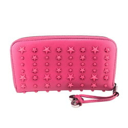 JIMMY CHOO Jimmy Choo Philippa Round Star Studs Long Wallet Pink Women's