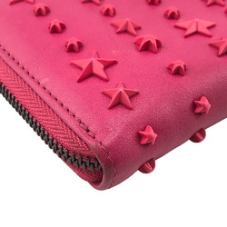 JIMMY CHOO Jimmy Choo Philippa Round Star Studs Long Wallet Pink Women's