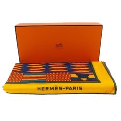 Hermes HERMES Carre Geant 140 Scarf Large Cotton Orange Women's