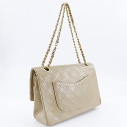 Chanel CHANEL Chain Shoulder Bag Matelasse Double Flap Lambskin Beige A5 Turnlock ChainShoulder Women's